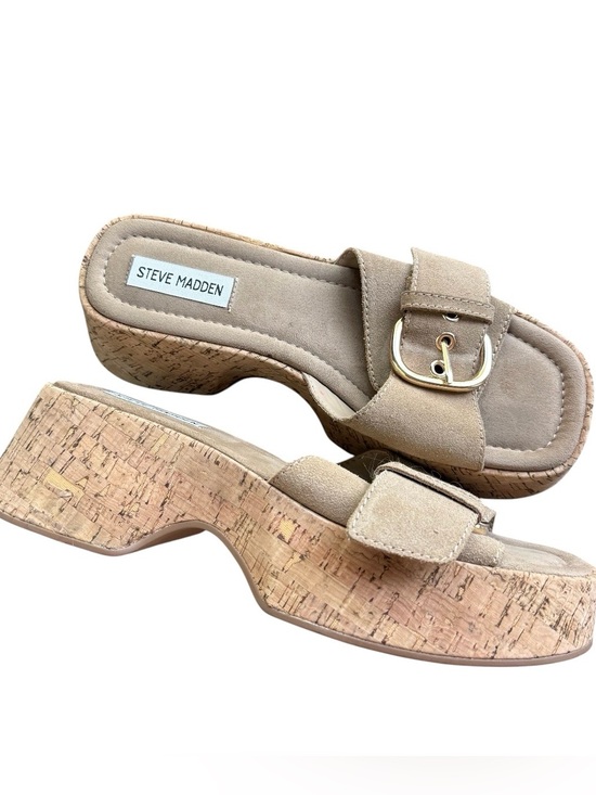 Steve Madden Shoes - Vintage Steve Madden Y2K chunky platform sandals Gaia 8.5 women tan